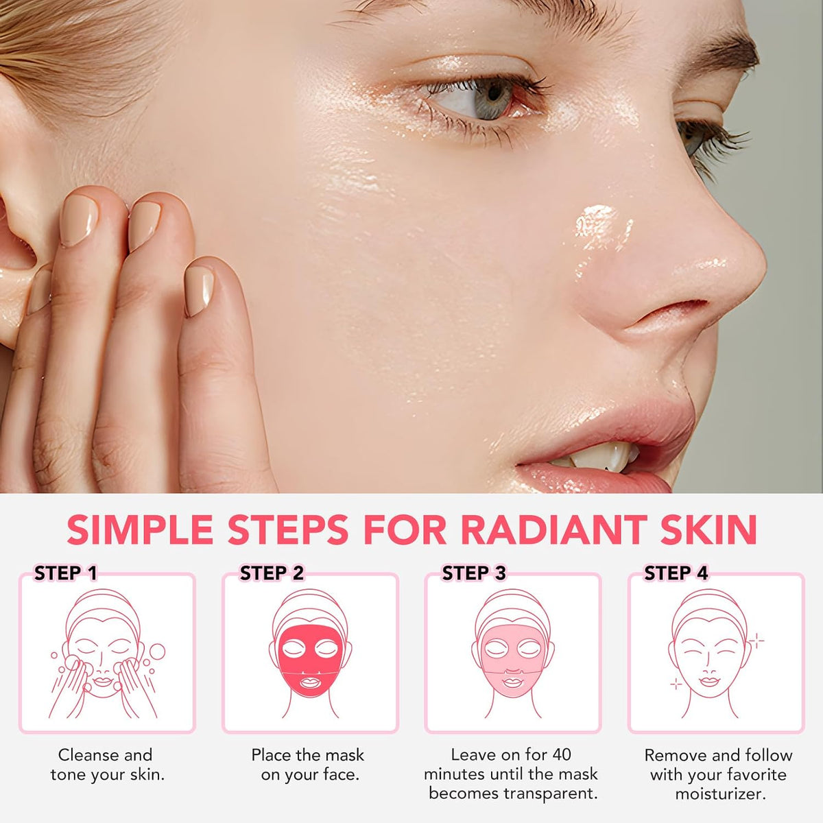 Bio Collagen Mask 4PCS, Mascarilla De Colageno,Mascarilla Bio Colágeno Noche, Bio Collagen Real Deep Mask, Bio Collagen Mask Overnight, Mascarilla Facial Hidratante Para Hidratación, Antiarrugas