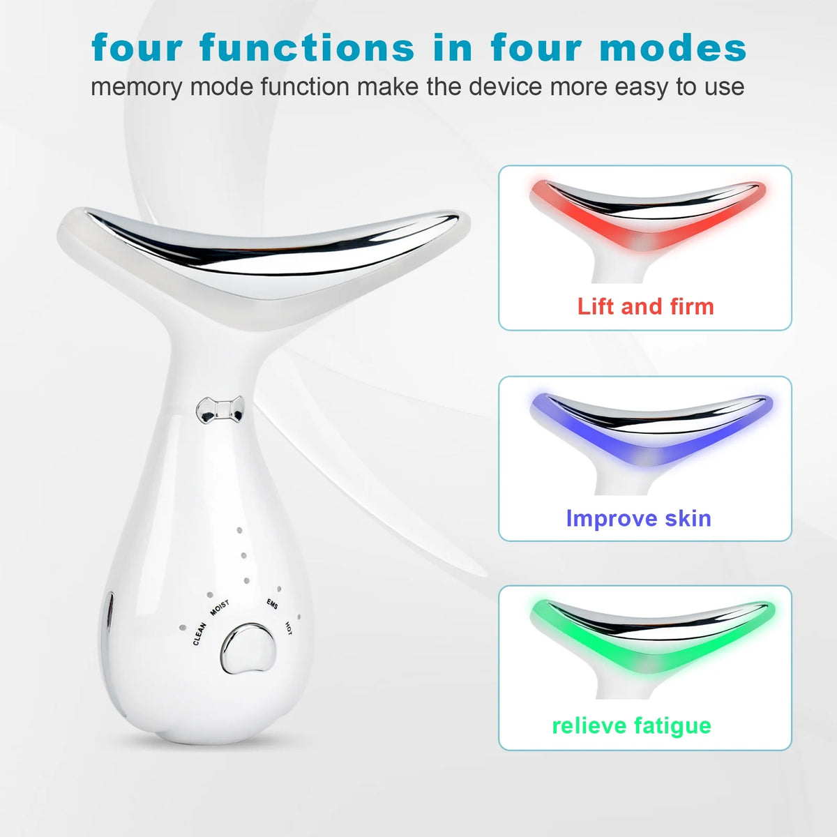 3-In-1 Face and Neck Massager with Warmth, Vibration and Microcurrent